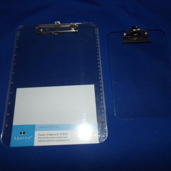 New - Clear Acrylic Plastic Clip Boards w/ Metal Clasps - 2 Sizes - Picture 2 of 5